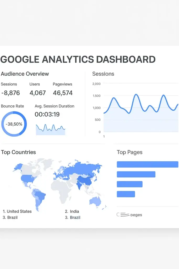 example image of google analytics dashboard